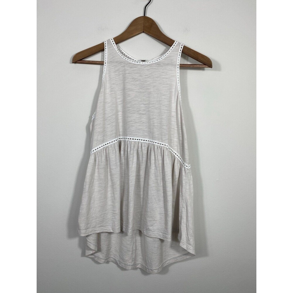 Express Ivory High Low Peplum Tank Top With Back Zip Size Small